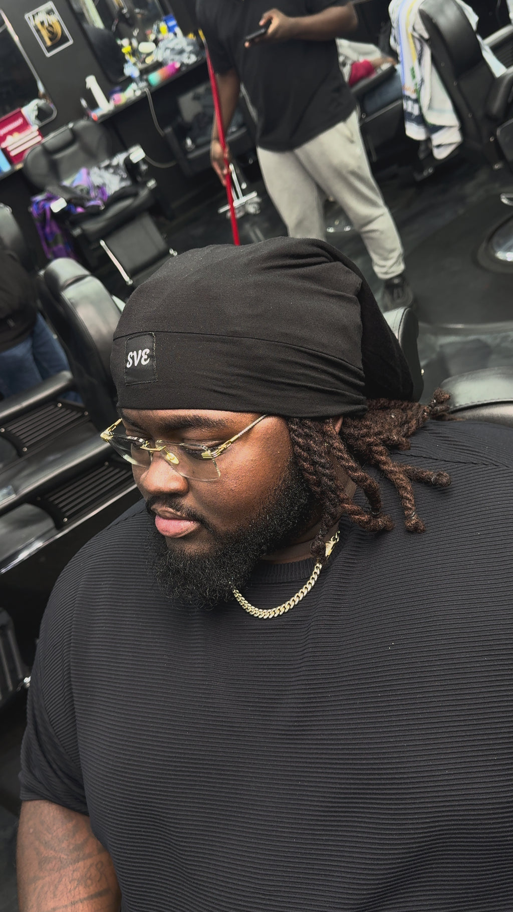 Long Adjustable Skull Cap - LINED WITH SATIN